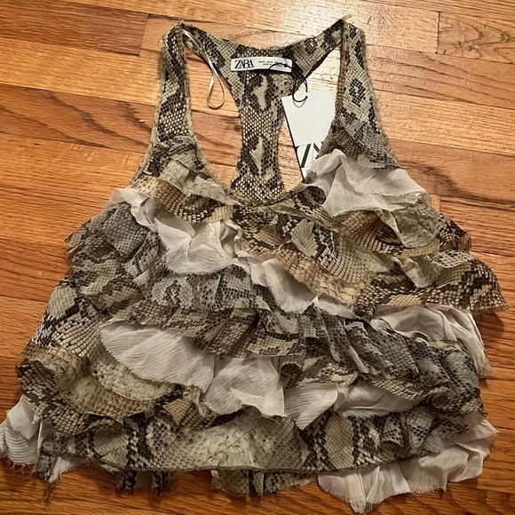 Zara Tops - NWT Leopard Zara Mesh Tank